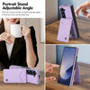 For Samsung Galaxy Z Fold5 AwQuer RFID Vertical Flip Card Bag Holder Leather Phone Case(Light Purple)