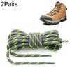 2 Pairs Round High Density Weaving Shoe Laces Outdoor Hiking Slip Rope Sneakers Boot Shoelace, Length:140cm(Dark Gray-Green)