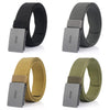 AWMN Men Nylon Canvas Cargo Jeans Casual Buckle Belt, Length: 120cm(Black Buckle Wolf Brown)