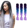 Fashion Color Gradient Individual Braid Wigs Chemical Fiber Big Braids, Length: 60cm(56 Purple+Lake Blue+Light Purple)