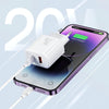 J0YROOM TCF05 20W USB+USB-C/Type-C Dual Interface Fast Charger Set, Specification:EU Plug(Black)