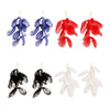 Long Exaggerated Fabric Art Handmade Petal Earrings, Color: E1908-35 White