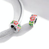 S925 Sterling Silver Colorful Flowers Beads DIY Bracelet Necklace Accessories