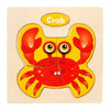 10 PCS Children Educational Animal Three-Dimensional Wooden Puzzle Toy(Crab)
