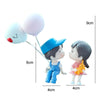 In Car Ornament Lovely Kissing Couple Doll, Colour:Gray Couple + Gray Balloon + Blue Pink White Balloon