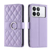 For Redmi K70 Ring Buckle Rhombic Leather Phone Case(Purple)
