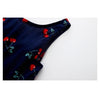 Summer Girls Cherry Pattern Sleeveless Dress, Kid Size:90cm(Navy Blue)