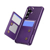 For Samsung Galaxy A35 5G Horizontal Flip Card Bag Holder Leather Phone Case(Purple)
