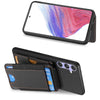 For Samsung Galaxy S25 Ultra 5G Carbon Fiber Vertical Flip Wallet Stand Phone Case(Black)