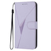 For Redmi K70 Triangle Pattern Buckle Clasp Leather Phone Case(Light Purple)
