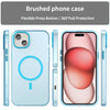 For iPhone 15 Plus MagSafe Frosted Translucent TPU + PC Full Coverage Phone Case(Blue)