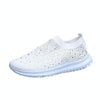 Spring and Autumn Rhinestone Flying Woven Women Sneakers Casual Breathable Shoes, Size: 35(White)