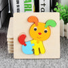 5 PCS Wooden Cartoon Animal Puzzle Early Education Small Jigsaw Puzzle Building Block Toy For Children(Puppy)