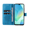 For Samsung Galaxy A26 5G Global Tree & Cat Embossed Pattern Flip Leather Phone Case(Blue)