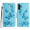 For Samsung Galaxy A36 / A56 5G Butterfly Embossed Flip Leather Phone Case(Blue)