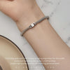 S925 Sterling Silver Platinum Plated Braided Basic Bracelet, Size: 19cm