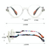 Diamond Studded Cat Eye Presbyopic Glasses Half-frame Fish-filament Glasses Unisex, Degree: +100(Transparent Flower Feet)