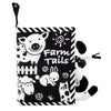 Tail Cloth Book Baby Enlightenment 3D Early Education Cloth Book(Black and White Farm)