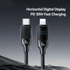USAMS SJ741 30W USB-C / Type-C to 8 Pin Zinc Alloy Digital Display Fast Data Cable, Length: 1.2m(Titanium)