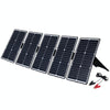 HAWEEL 5 PCS 20W Monocrystalline Silicon Solar Power Panel Charger, with USB Port & Holder & Tiger Clip, Support QC3.0 and AFC(Black)