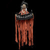 Halloween Hang Ghost Resin Electric Skull Bar Door Welcome Ghost Voice Skeleton Props Decorations(Orange)