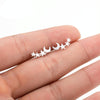 Simple Moon Star Stud Earrings for Women Birthday Gift Jewelry(Silver)