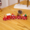 Christmas Decoration Wooden Train Kindergarten Christmas Festival Gift(Red 4 Section)