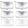 Car Windshield Telescopic Folding Thermal Insulation Parasol, Size: Silver Coated Large
