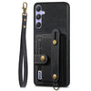 For Samsung Galaxy S25 5G Retro Cross Wristband Wallet Leather Back Phone Case(Black)