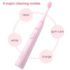 VGR V-806 IPX7 USB Magnetic Suspension Sonic Shock Toothbrush with Nemory Function (Pink)