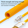 XJ-U101 USB to 8 Pin Spring Charging Data Cable, Length: 1.5m(Yellow)