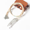 100 PCS Crystal Pendant Necklace Rope Jewelry Lanyard(Beige)