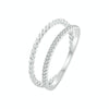 S925 Sterling Silver Platinum Plated Twist Double Layer Ring(No.6)