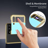 For Samsung Galaxy Z Flip4 Integrated AG Frosted Vacuum Plating Phone Case(Ice Blue)