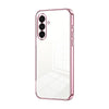 For Samsung Galaxy A36 Transparent Plating Fine Hole Phone Case(Pink)