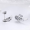 Sterling Silver Wing Earrings Simple S925 Silver Stud Earrings, Color:Silver