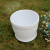 10 PCS Imitation Wooden Barrel Plastic Resin Flower Pot with Tray, Top Diameter: 16cm, Height: 13.5cm(White)