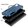 For Samsung Galaxy A05 Armor MagSafe Holder PC Hybrid TPU Phone Case(Dark Blue)