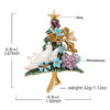 HC0729 Christmas Brooch Fall Winter Jacket Sweater Pin Ornament Christmas Tree Corsage With Diamonds