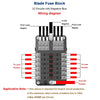 Independent Positive and Negative 1 in 12 Out 12 Way Circuit Blade Fuse Box Fuse Holder Kits with LED Warning Indicator for Auto Car Truck Boat