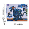 Electric Mechanical Dinosaur Toy Simulation Animal Toy Multifunctional Sound And Light Toy, Style: Spray-Blue