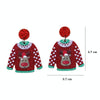 1pair Sweater Christmas Earrings Cute Elk Snowman  Earstuds, Color: Gift Box Red