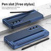 For Samsung Galaxy Z Fold3 5G Integrated PC + PU Phone Case with Pen / Pen Box(Blue)