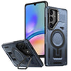For Samsung Galaxy A05s Shield Hollow Frame Holder MagSafe Phone Case(Navy Blue)