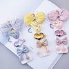 Bowknot Hairpin Sequins Love Hairpin Combo Set Children Hair Accessories Set(Pink)