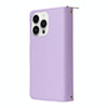 For iPhone 14 Pro Nine-card Slots Zipper Wallet Bag Leather Phone Case(Light Purple)