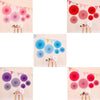 2 Packs  Birthday Party Wedding Color Three-Dimensional Folding Fan Round Paper Fan Garland Ornaments(Purple)