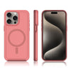 For iPhone 13 Pro Max Shockproof MagSafe Armor PC Hybrid TPU Phone Case(Dark Pink+Maroon)