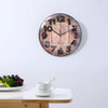Simple Retro Imitation Wood Grain Three-dimensional Digital Round Wall Clock