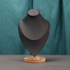 Solid Wood Large Size Portrait Necklace Display Stand Heart Shaped Necklace Counter Display Stand(Black)